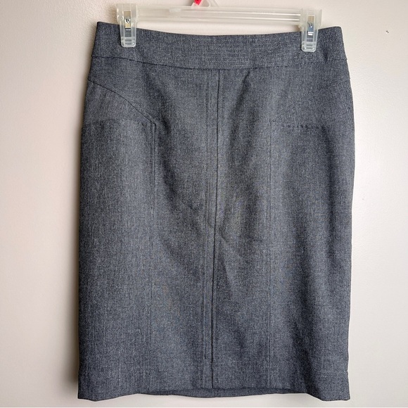Worthington Petite Charcoal Tweed Pencil Skirt Size 8P Lined EUC - Picture 1 of 5
